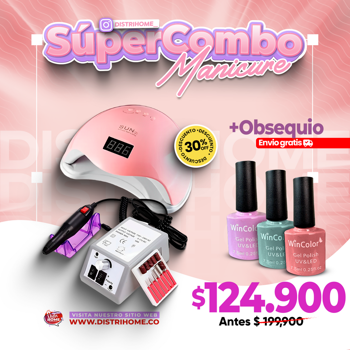 COMBO MERCEDEZ + LAMPARA + 3 ESMALTES