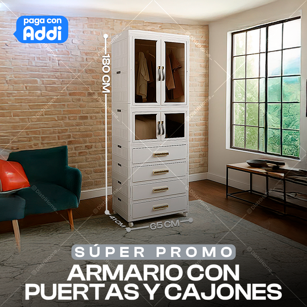 CLOSET ARMARIO CON PUERTAS Y CAJONES