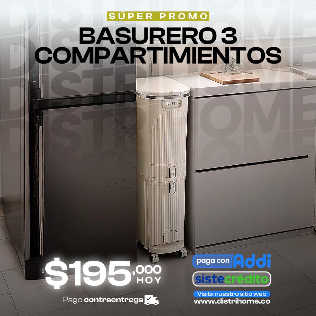 BASURERO DE 3 COMPARTIMIENTOS