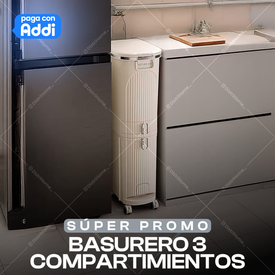 BASURERO DE 3 COMPARTIMIENTOS