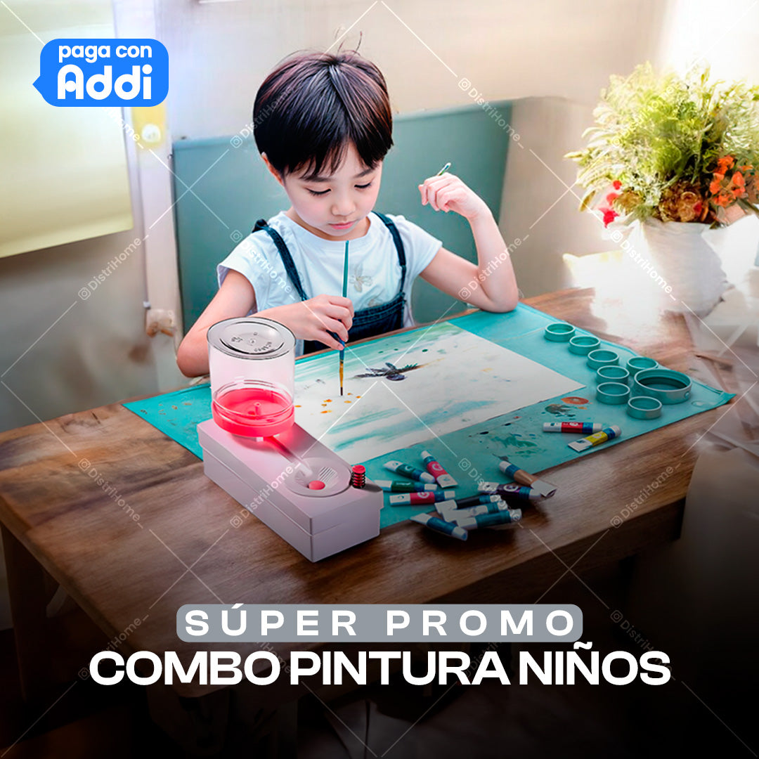 COMBO DE TAPETE PINTAR + LAVADOR DE PINCEL