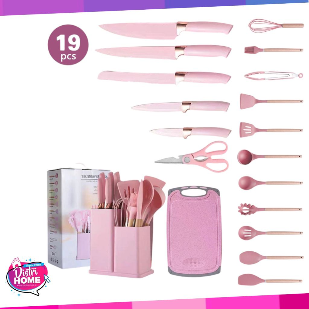 UTENSILIOS DE COCINA + CUCHILLO + TABLA