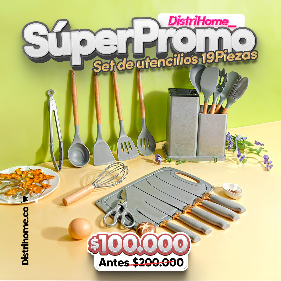 UTENSILIOS DE COCINA + CUCHILLO + TABLA