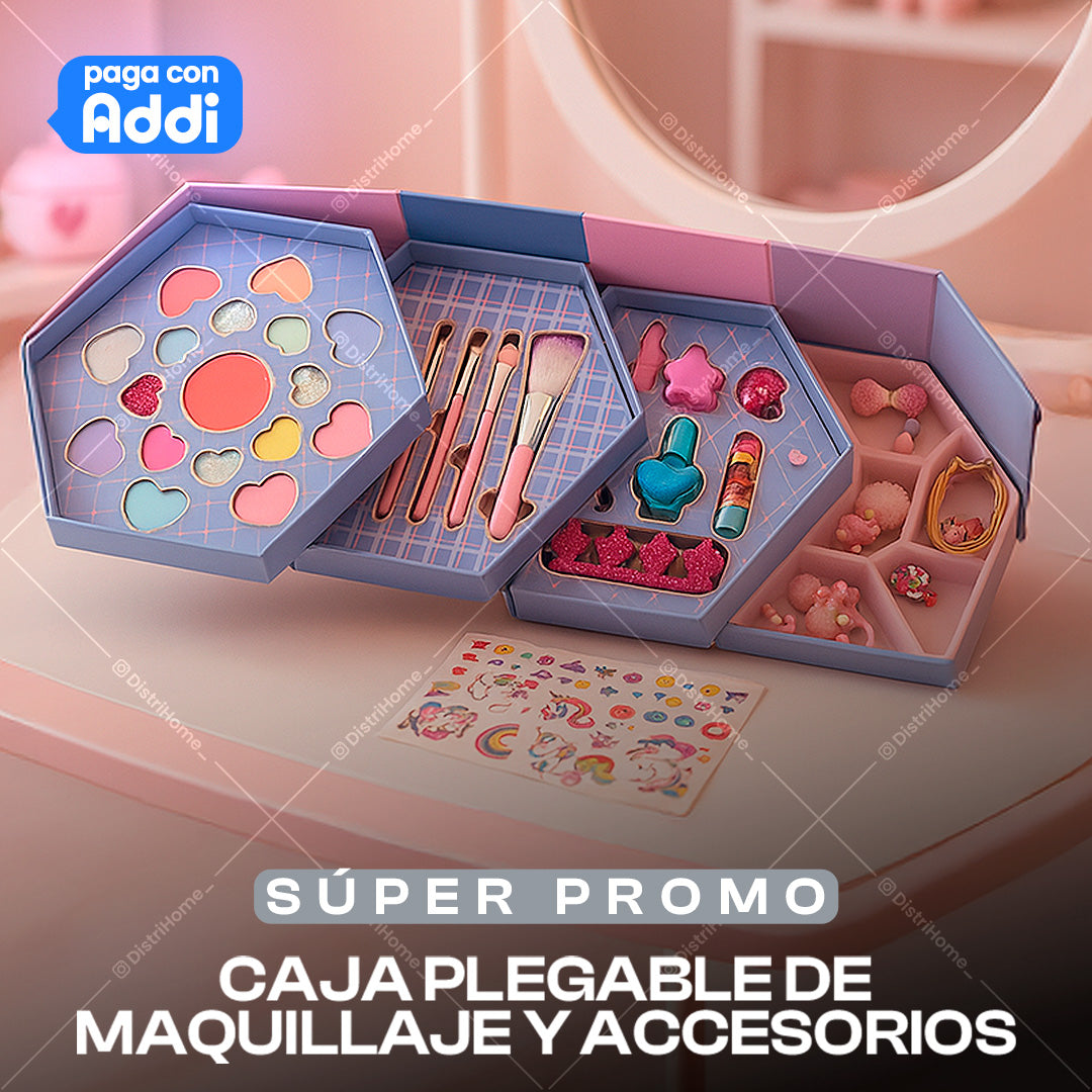 CAJA PLEGABLE MAQUILLAJE Y ACCESORIOS