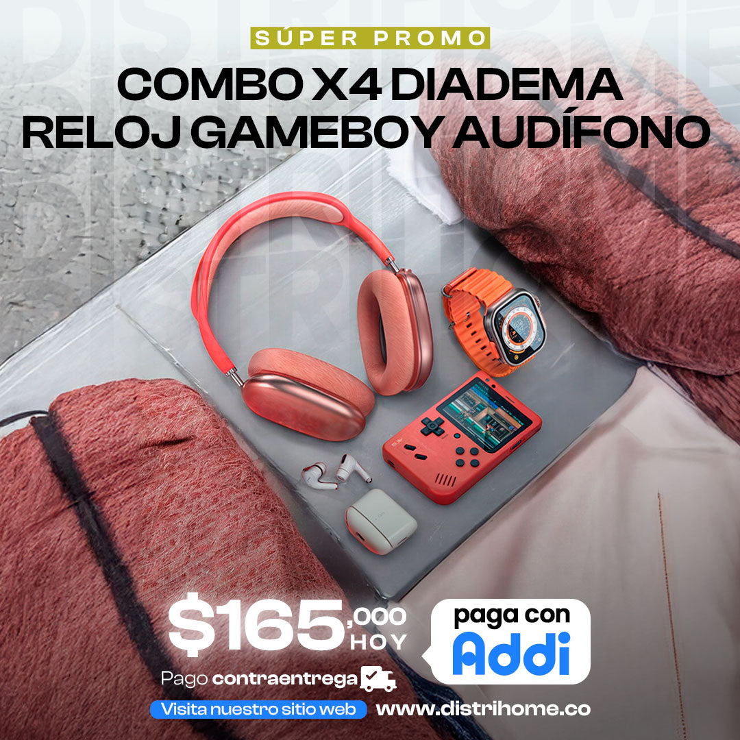 COMBO X4 DIADEMA + RELOJ +GAMBOY + AUDIFONO