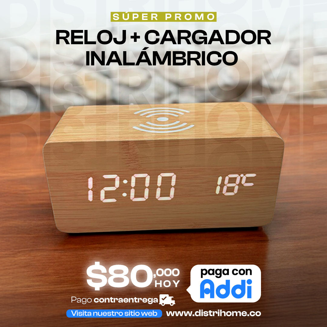 RELOJ 3 EN 1 DIGITAL CARGADOR INALAMBRICO