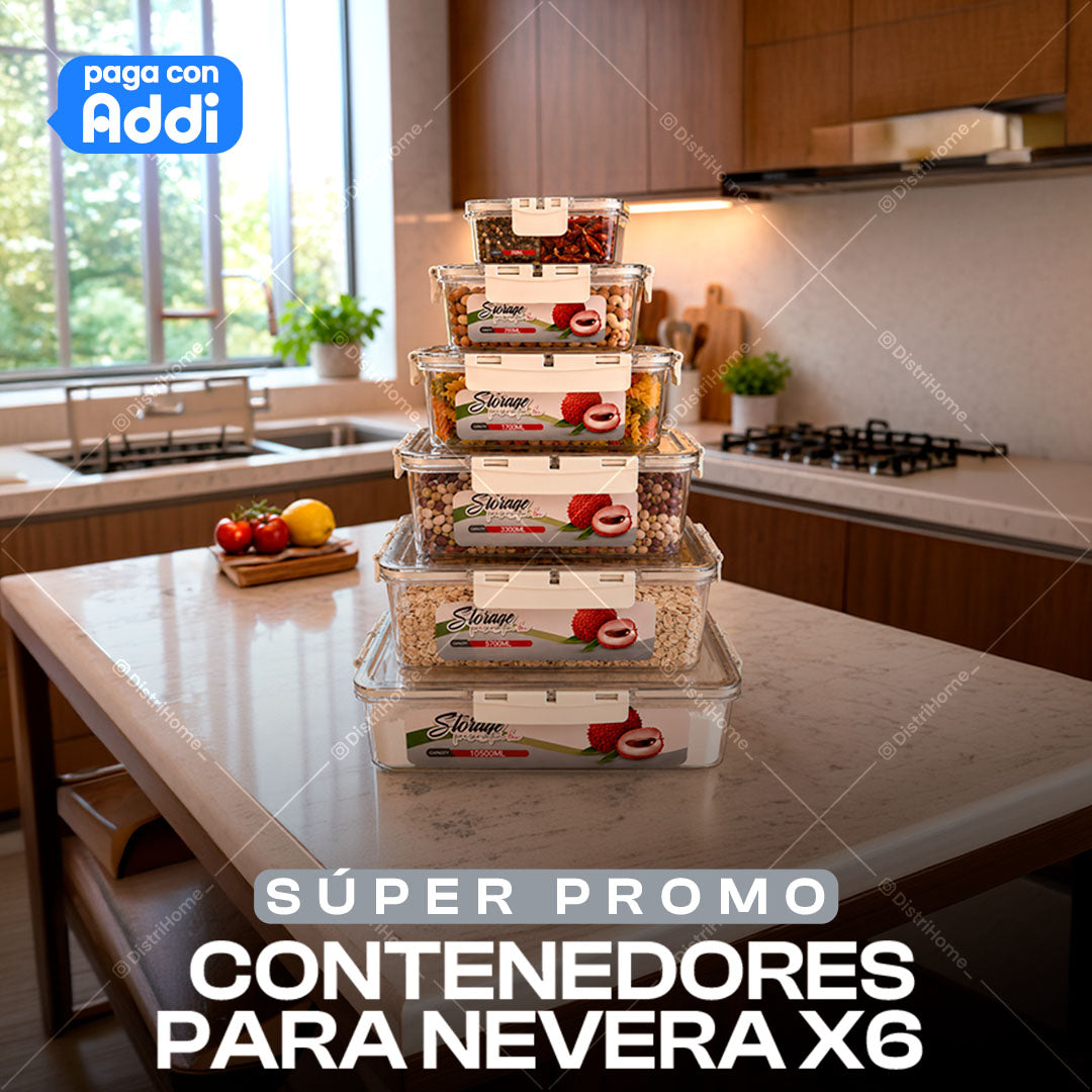 CONTENEDORES X6 PARA NEVERA
