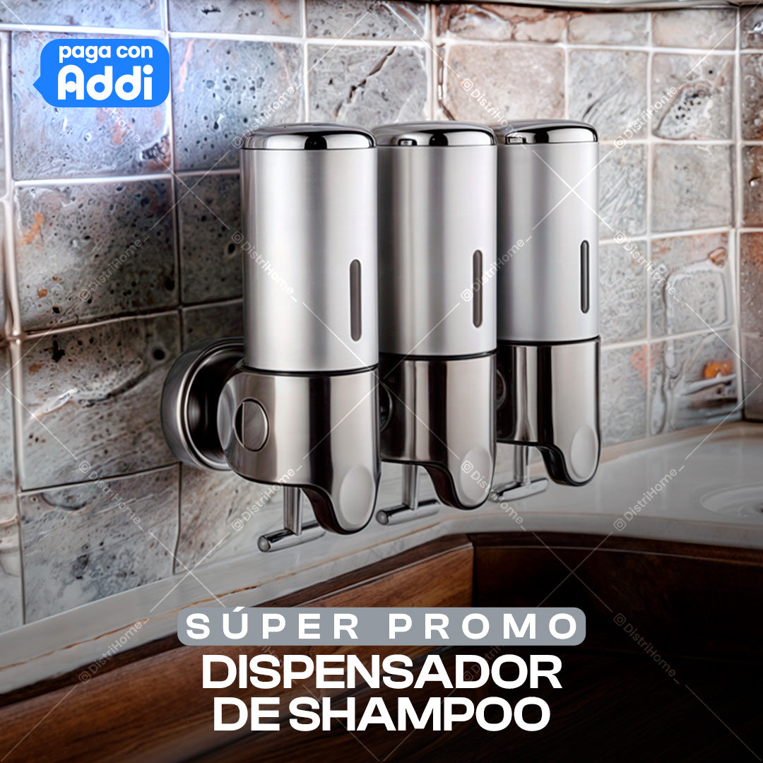 DISPENSADOR DE SHAMPOO 3 COMPARTIMIENTOS HOGAR