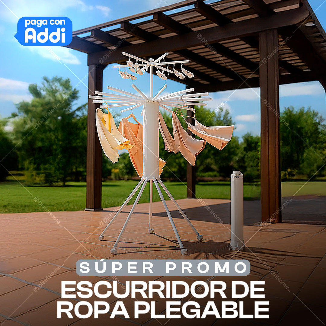 TENDEDERO DE ROPA PLEGABLE 2 EN 1