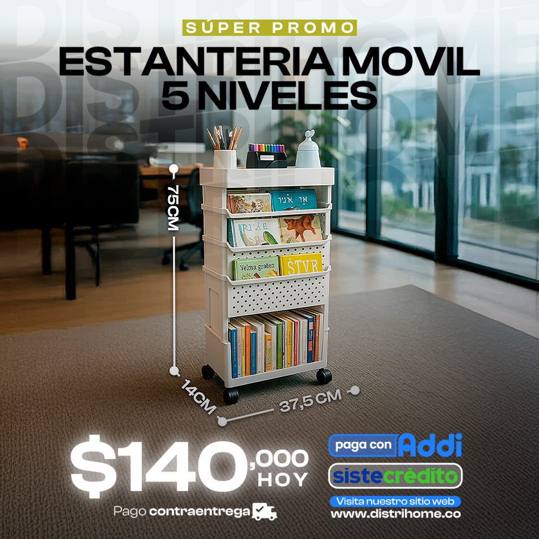 ESTANTERIA MOVIL DE 5 NIVELES