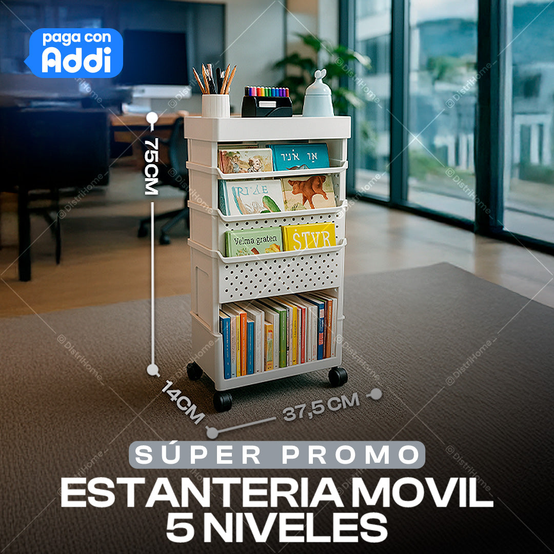 ESTANTERIA MOVIL DE 5 NIVELES