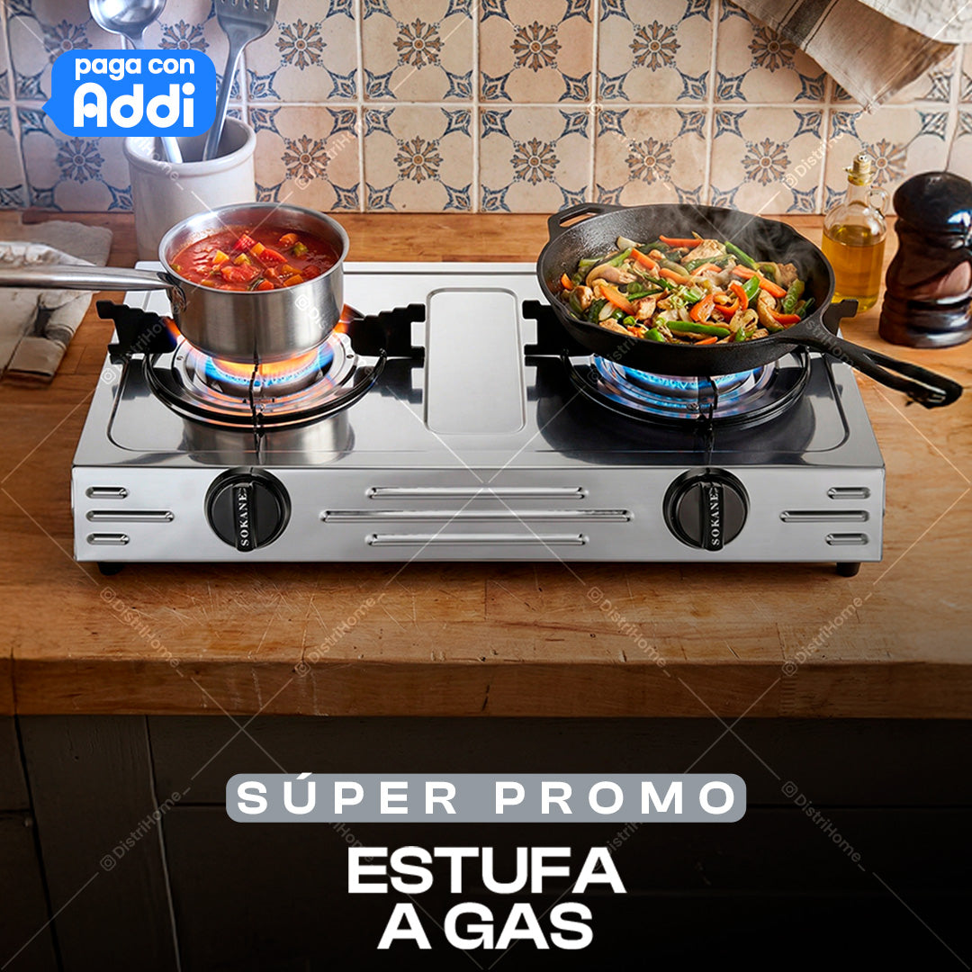 ESTUFA DOBLE A GAS SOKANY