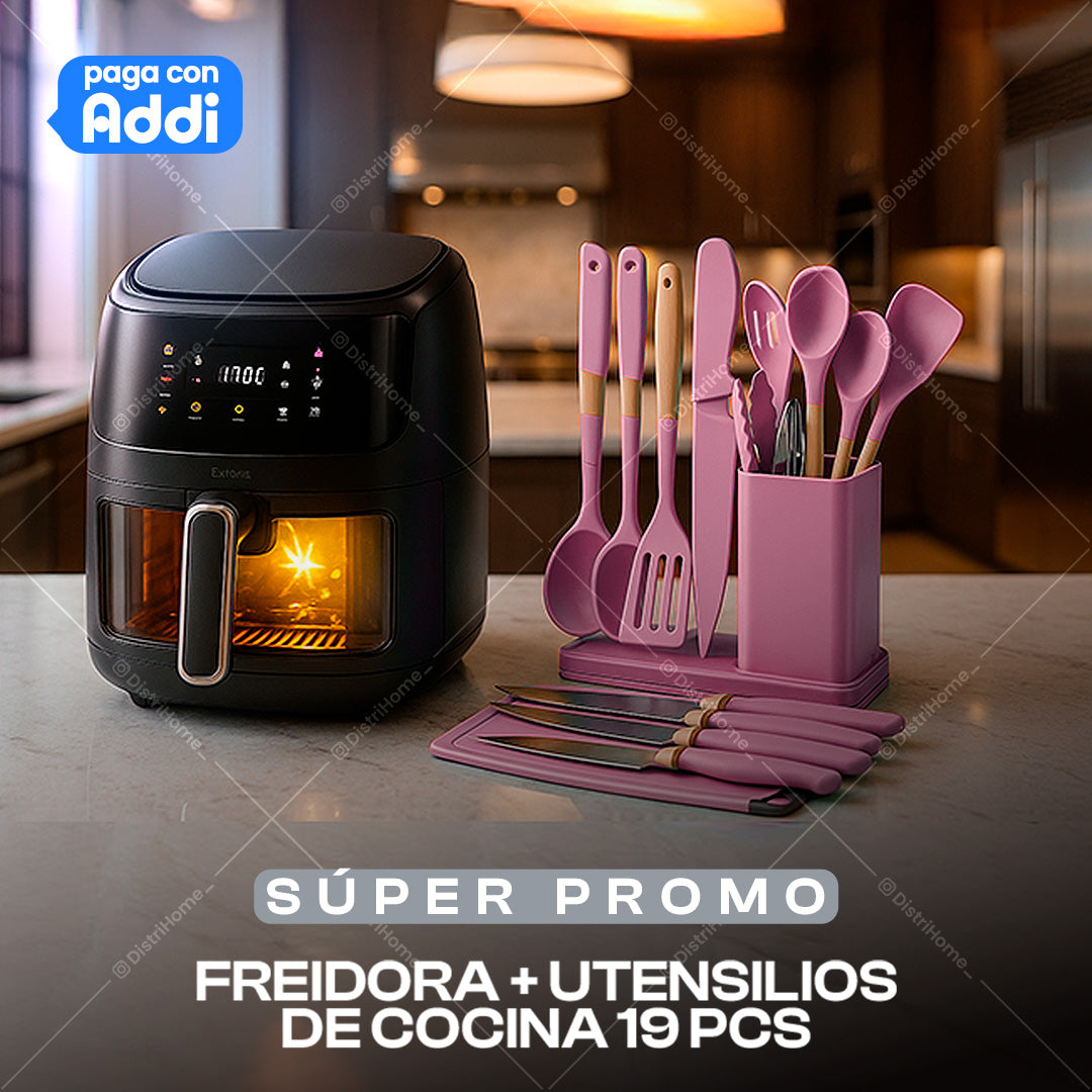COMBO FREIDORA + UTENSILIOS DE 19 PCS