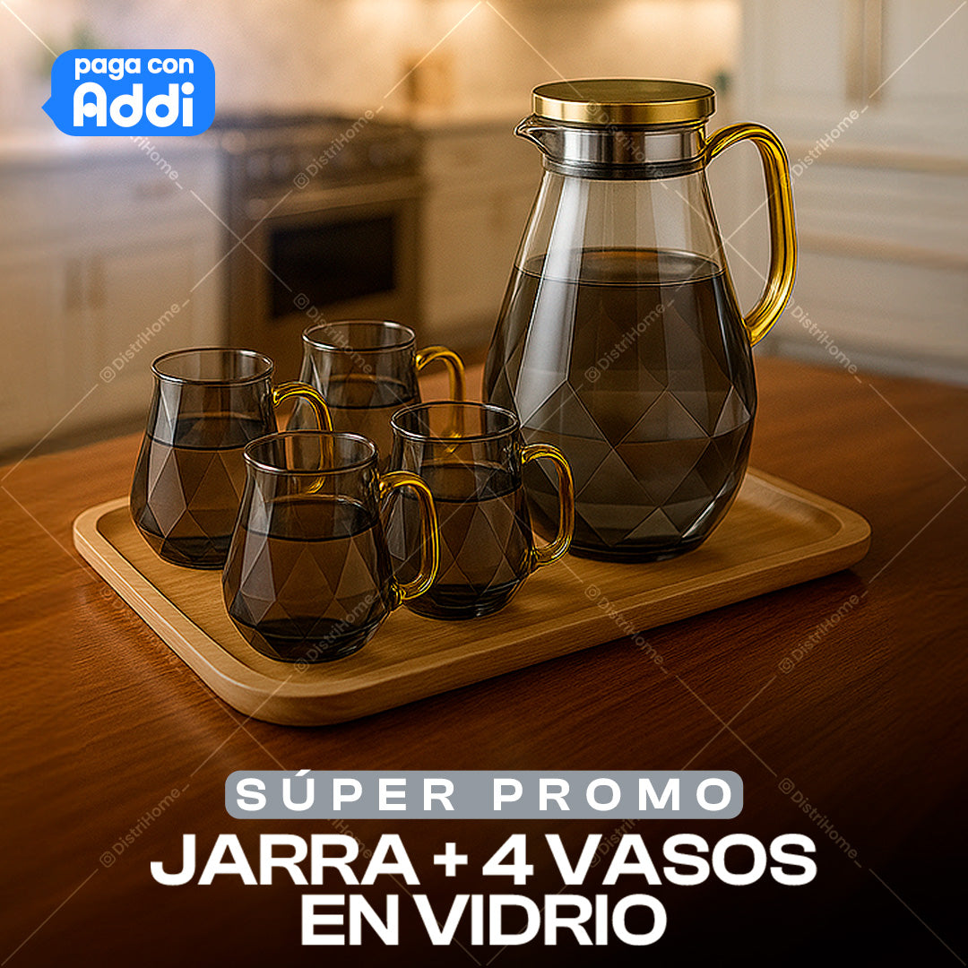 JUEGO DE JARRA + 4 VASOS