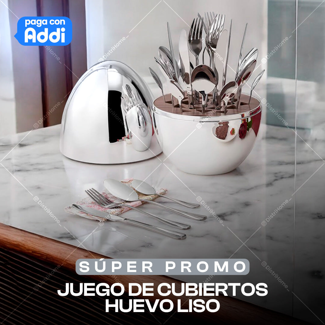 JUEGO DE CUBIERTOS HUEVO LISO