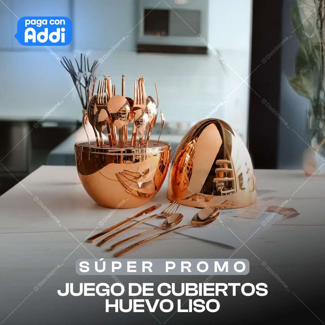 JUEGO DE CUBIERTOS HUEVO LISO