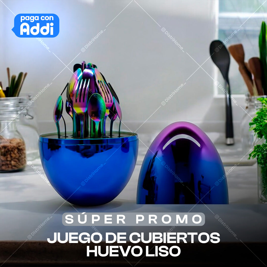 JUEGO DE CUBIERTOS HUEVO LISO