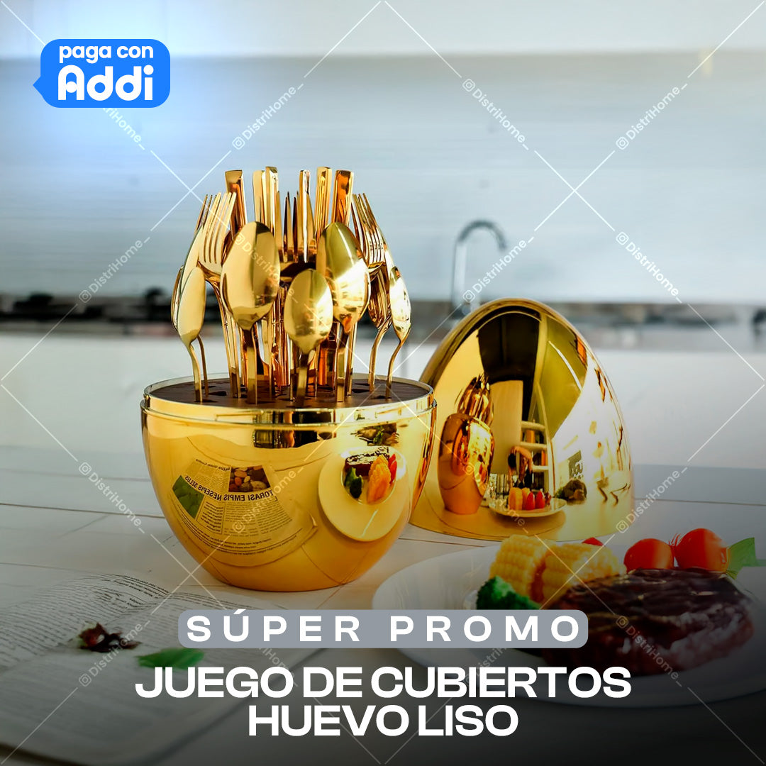 JUEGO DE CUBIERTOS HUEVO LISO