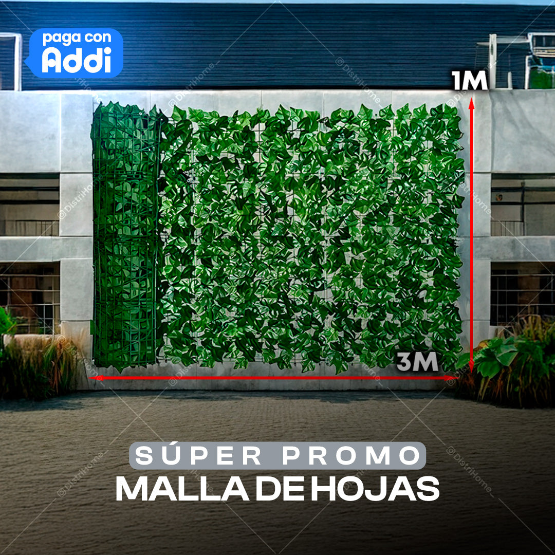 MALLA DE HOJAS DECORATIVA PARED