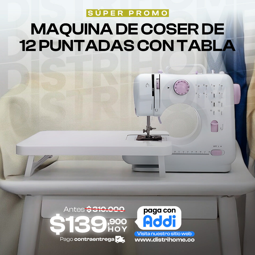 MAQUINA DE COSER 12 PUNTADAS CON TABLA