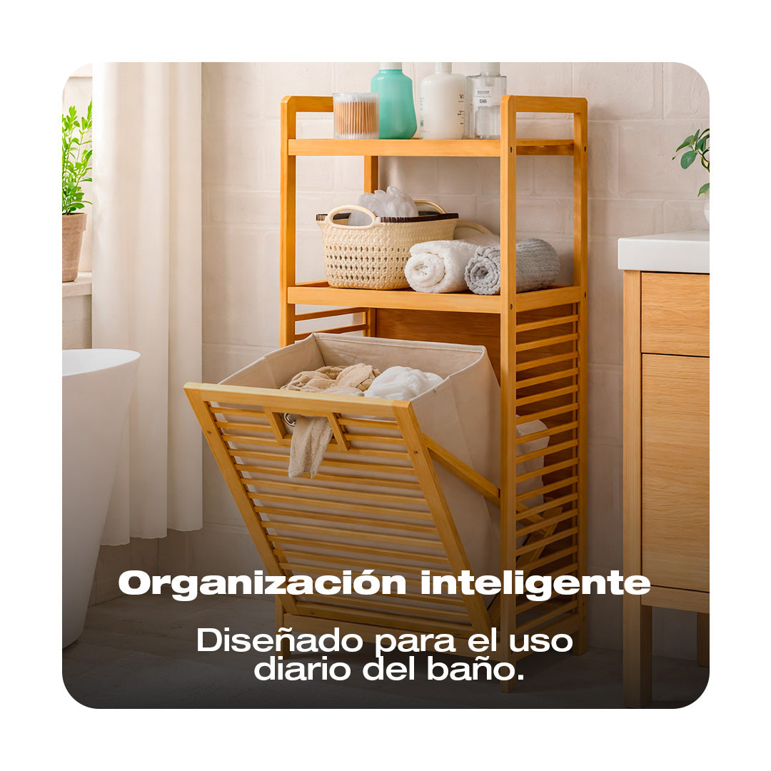 REPISA ORGANIZADOR DE BAÑO EN MADERA