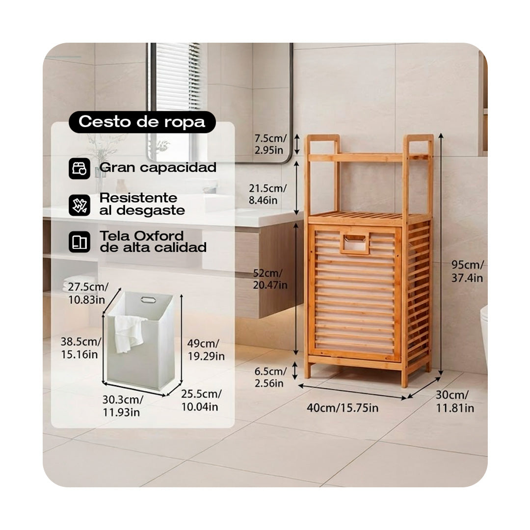 REPISA ORGANIZADOR DE BAÑO EN MADERA