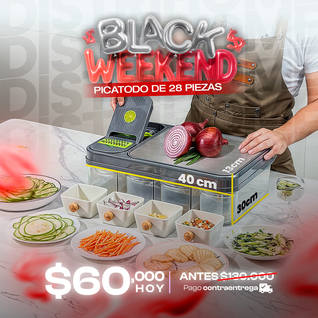 PICADOR CON TABLA Y RECIPIENTES 26 PIEZAS