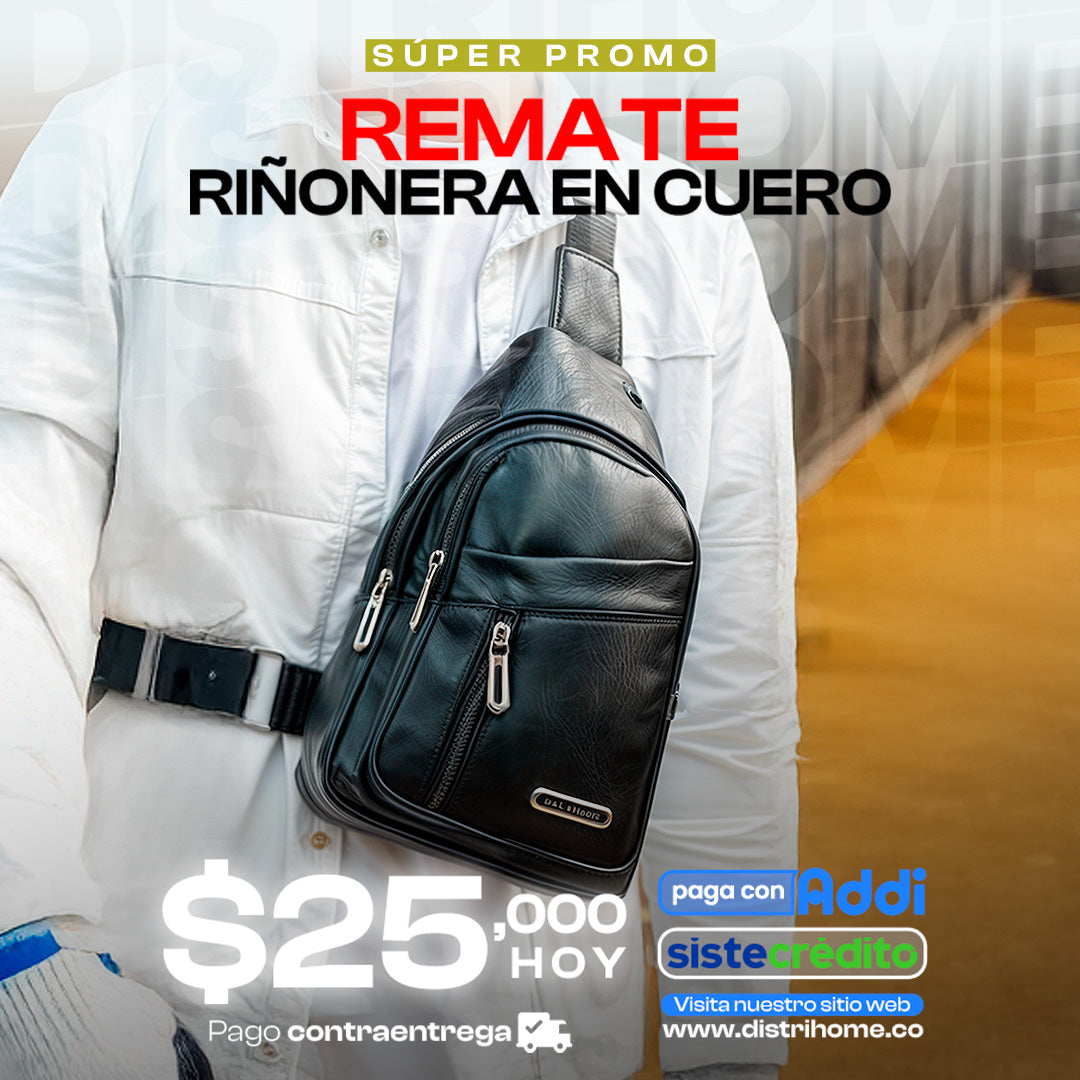 RIÑONERA EN CUERO TRIANGULAR REMATE