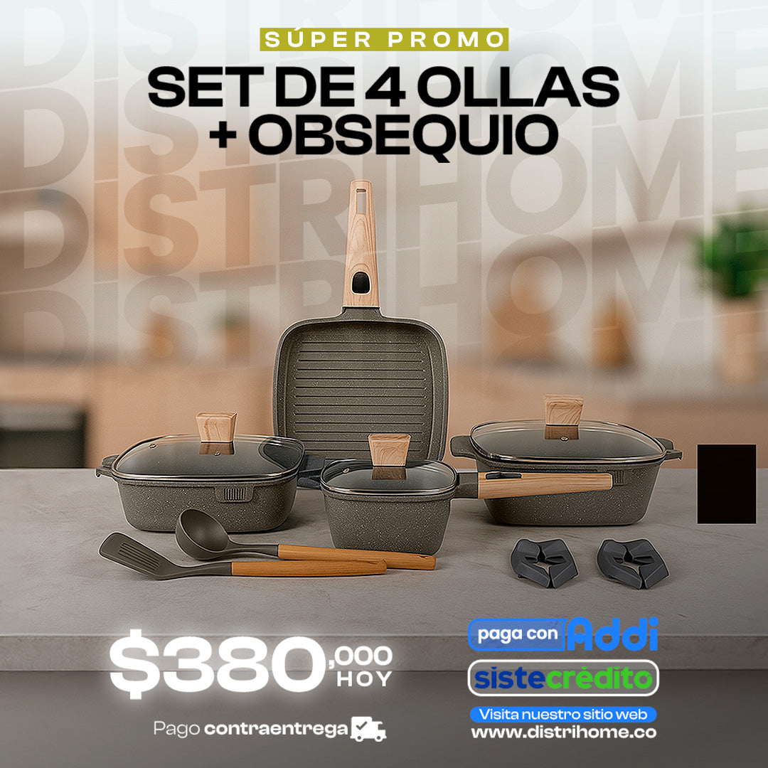 JUEGO DE OLLAS CUADRADO DE 11 PCS