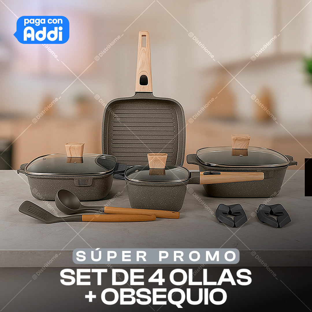 JUEGO DE OLLAS CUADRADO DE 11 PCS