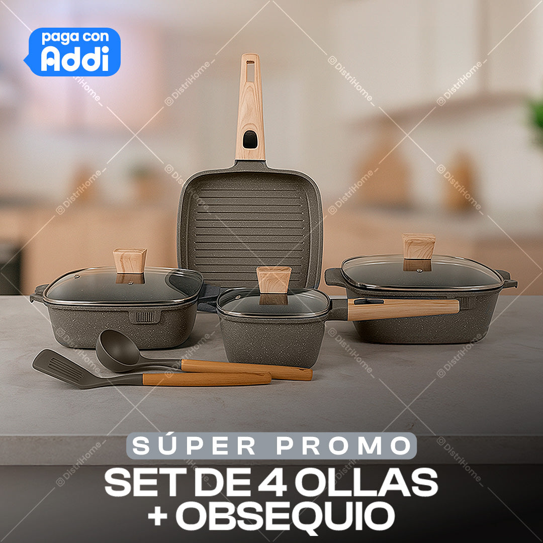 JUEGO DE OLLAS CUADRADO DE 11 PCS