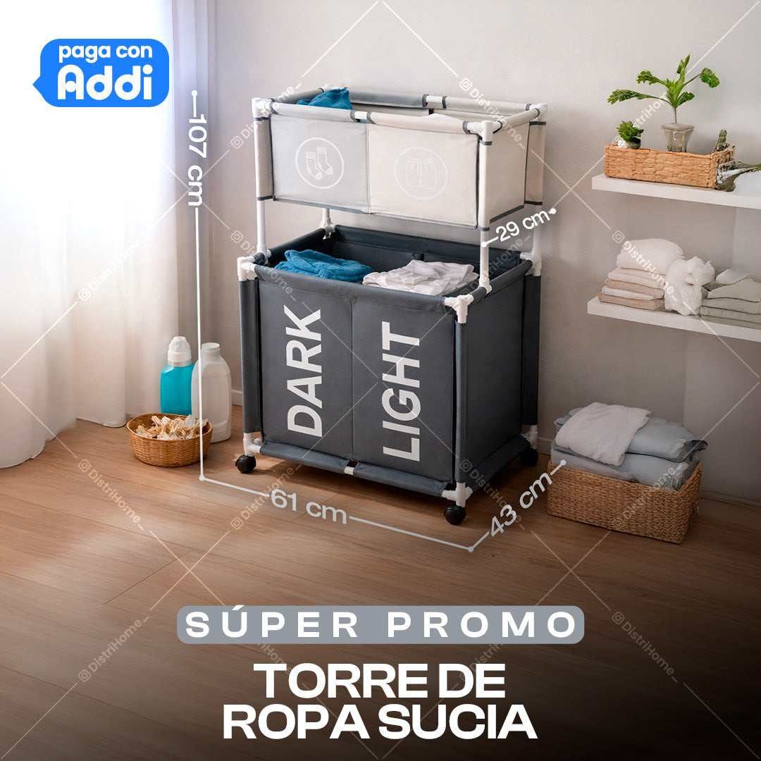 CESTA DE ROPA SUCIA DE 2 PISOS