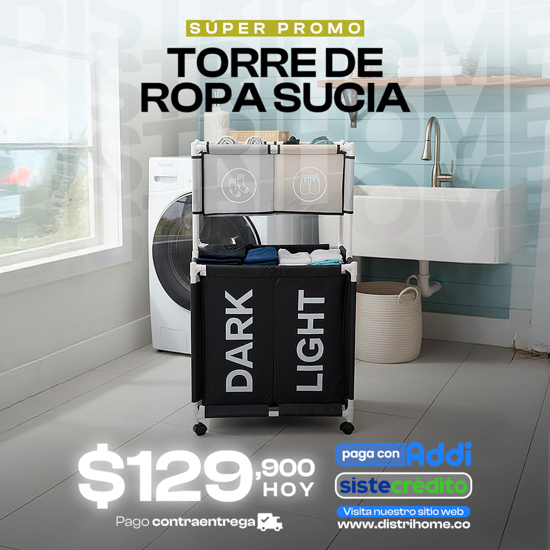 CESTA DE ROPA SUCIA DE 2 PISOS