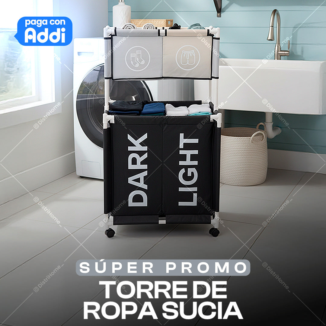 CESTA DE ROPA SUCIA DE 2 PISOS