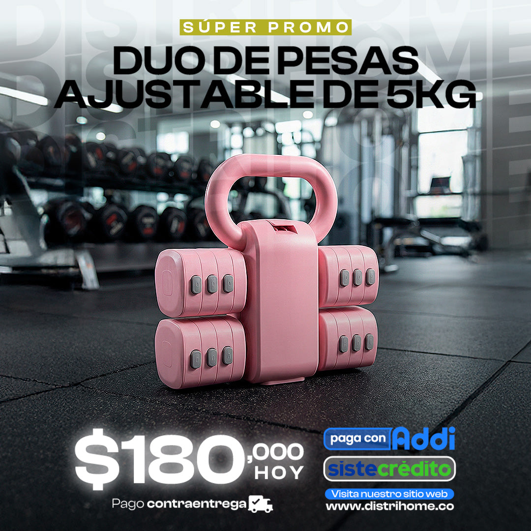 JUEGO DE 2X PESAS DE 5 KG AJUSTABLES