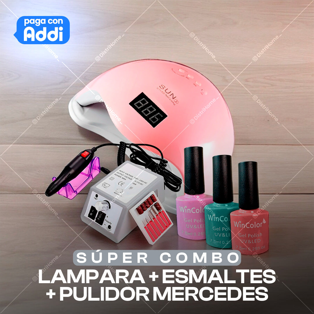 COMBO MERCEDEZ + LAMPARA + 3 ESMALTES