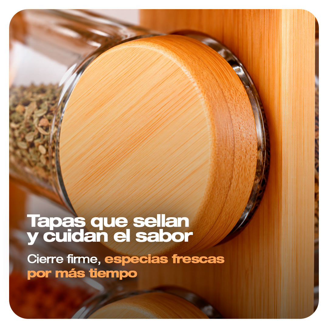 CONDIMENTERO MADERA GIRATORIO