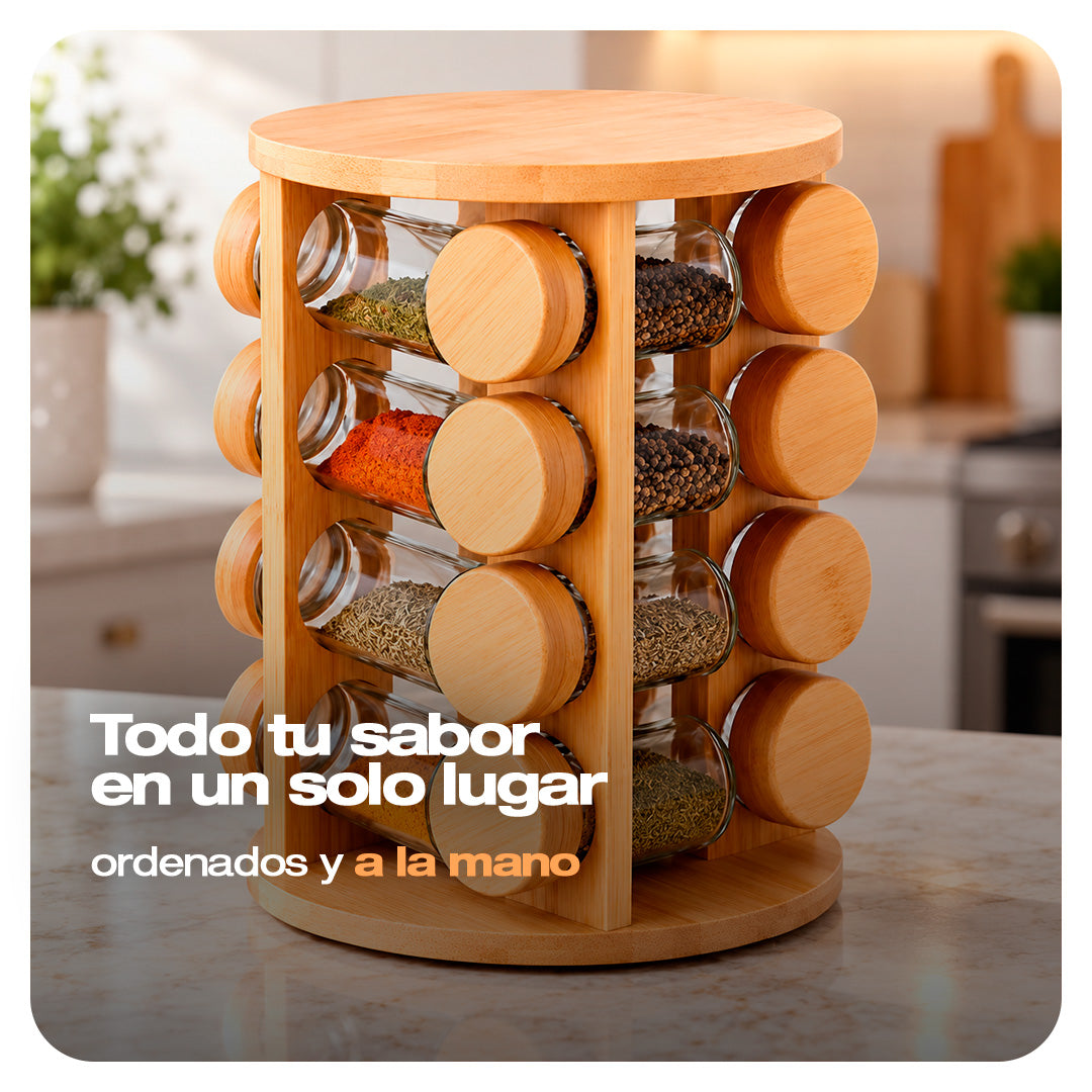 CONDIMENTERO MADERA GIRATORIO