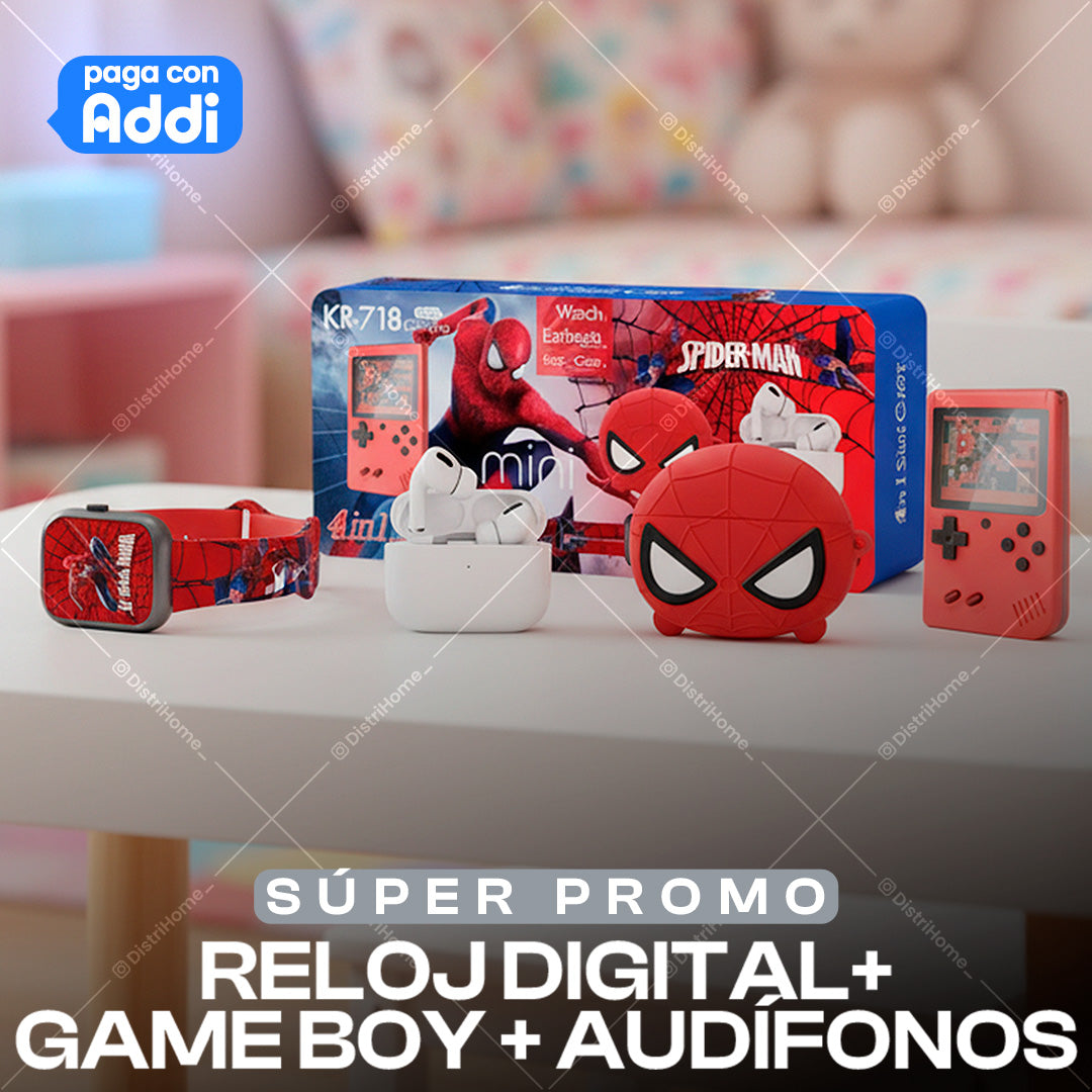 RELOJ + AUDIFONOS + GAMEBOY