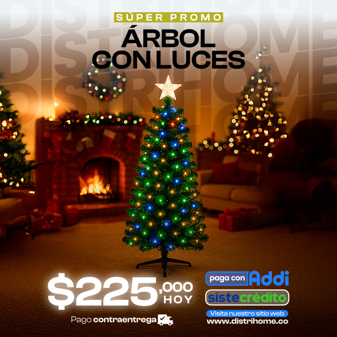 ARBOL DE NAVIDAD 1,6 M CON LUCES