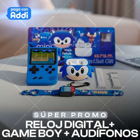 RELOJ + AUDIFONOS + GAMEBOY