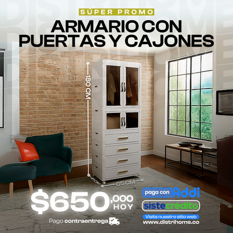 CLOSET ARMARIO CON PUERTAS Y CAJONES