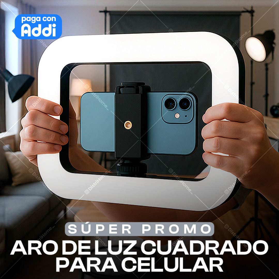 ARO DE LUZ CUADRADO PARA CELULAR