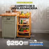 CARRO DE MADERA 3 NIVELES