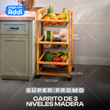 CARRO DE MADERA 3 NIVELES