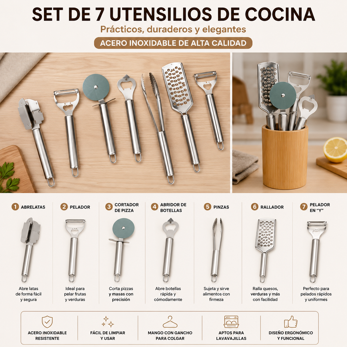JUEGO DE UTENSILIOS DE 20 PCS