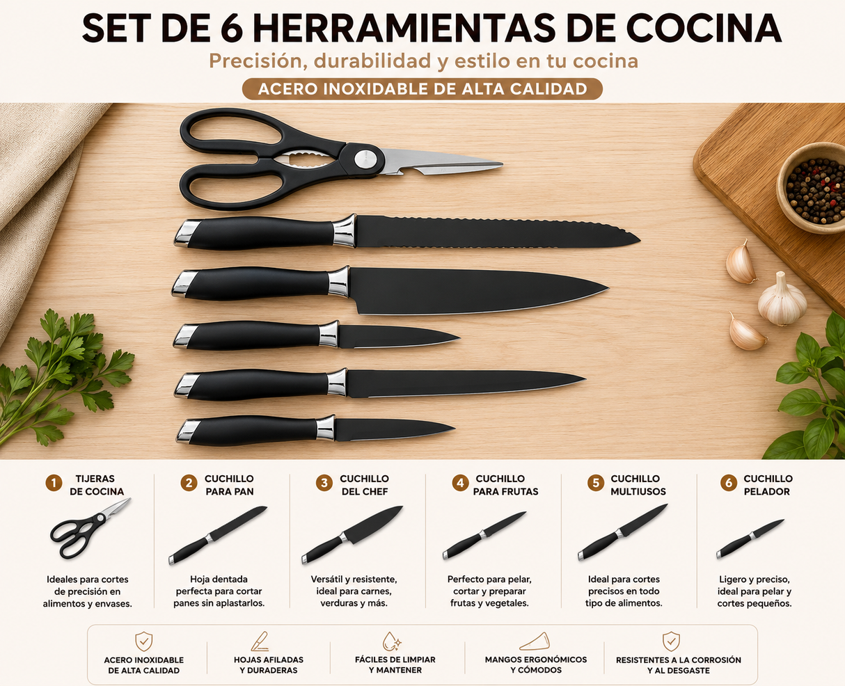 JUEGO DE UTENSILIOS DE 20 PCS