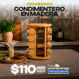 CONDIMENTERO MADERA GIRATORIO