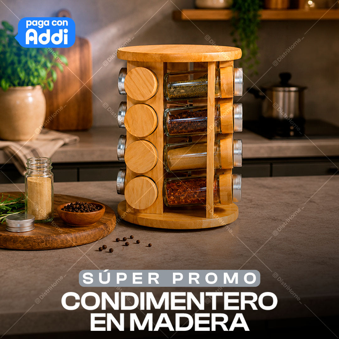 CONDIMENTERO MADERA GIRATORIO