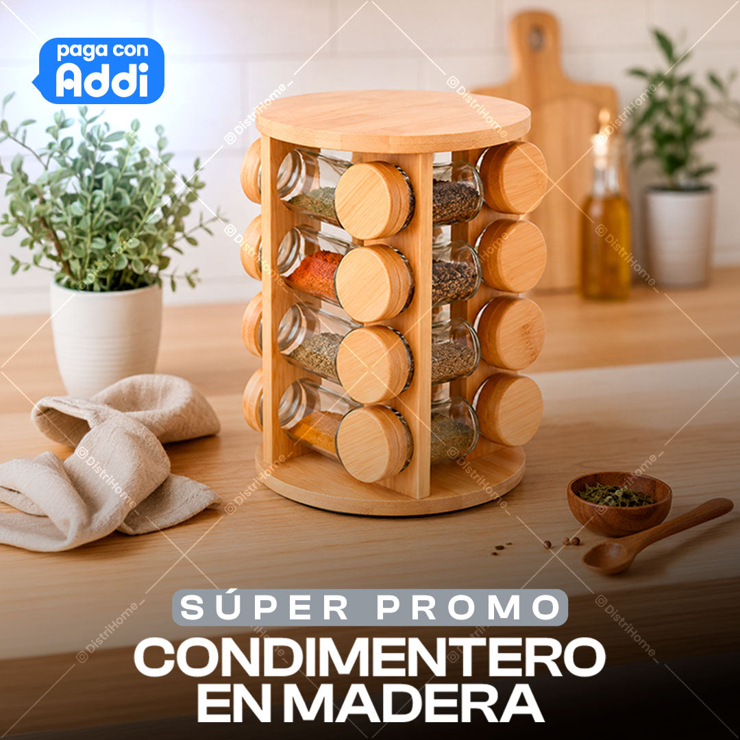CONDIMENTERO MADERA GIRATORIO